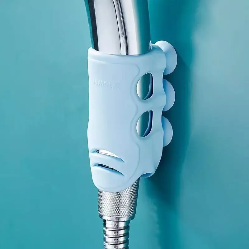 Poncz-bez silikonu wieszak pod prysznic łazienkowa regulowana wyjmowana przyssawka uchwyt do prysznica wielokrotnego użytku wygodna wieszak ścienny