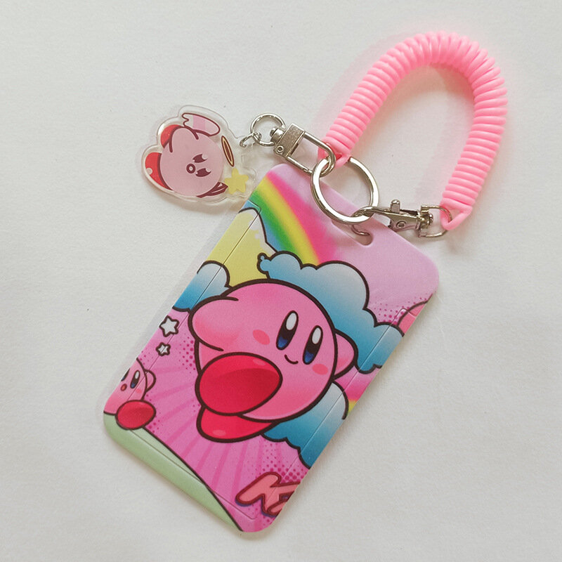 Sanrio การ์ตูนป้องกันกรณี Hello Kitty Kulomi Melody PVC กระเป๋าเก็บบัตร + ฤดูใบไม้ผลิเชือก Lanyard ID Anti-Lost จี้พวงกุญแจ