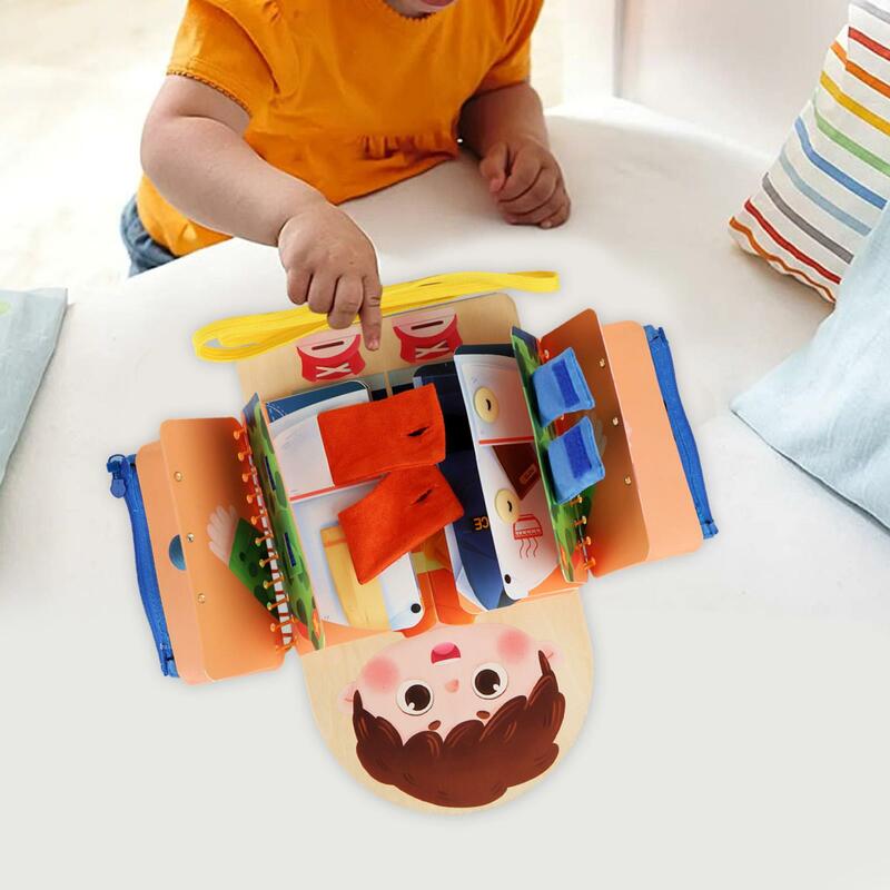 Papan sibuk mainan Montessori, papan kegiatan keterampilan Motor halus untuk anak laki-laki dan perempuan, hadiah anak-anak bayi balita