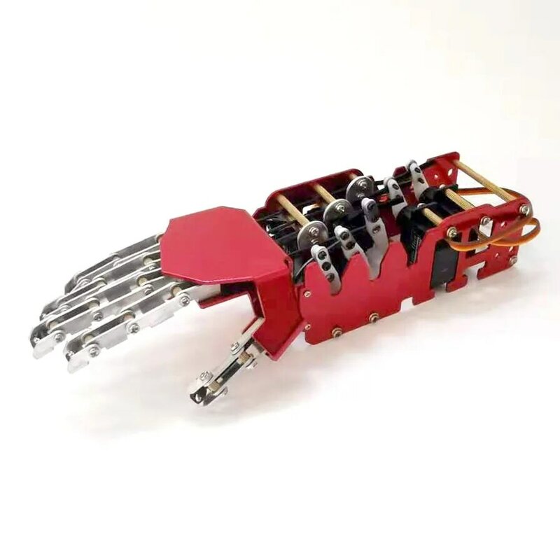 5 dof หุ่นยนต์มือมนุษย์ห้านิ้วแขนควบคุมโลหะแขนซ้าย/ขวาด้วย servos สำหรับหุ่นยนต์ Arduino