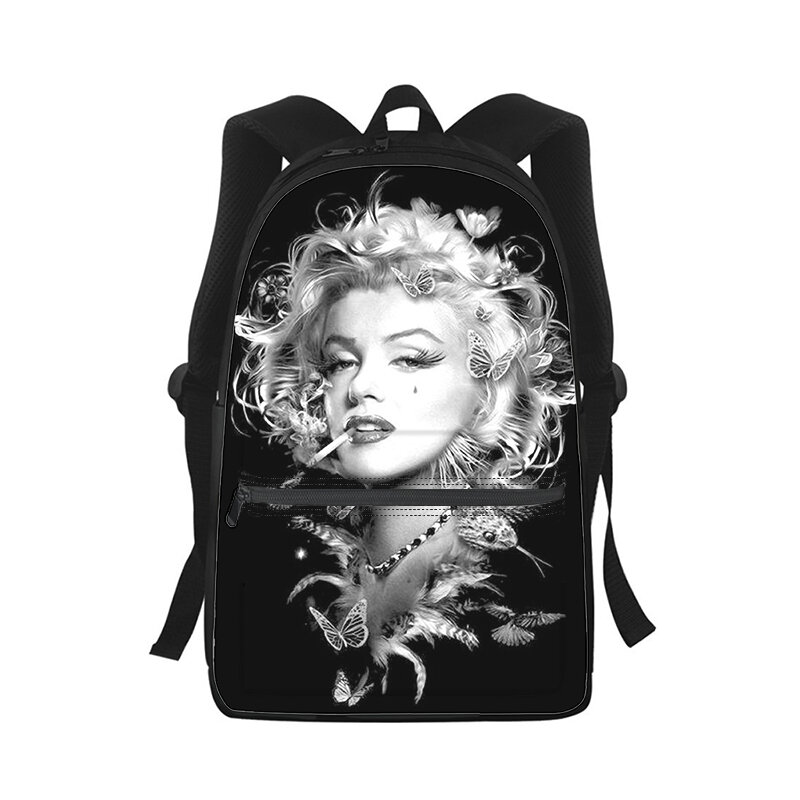 Marilyn Monroe uomo donna zaino stampa 3D borsa da scuola per studenti di moda zaino per Laptop borsa a tracolla da viaggio per bambini