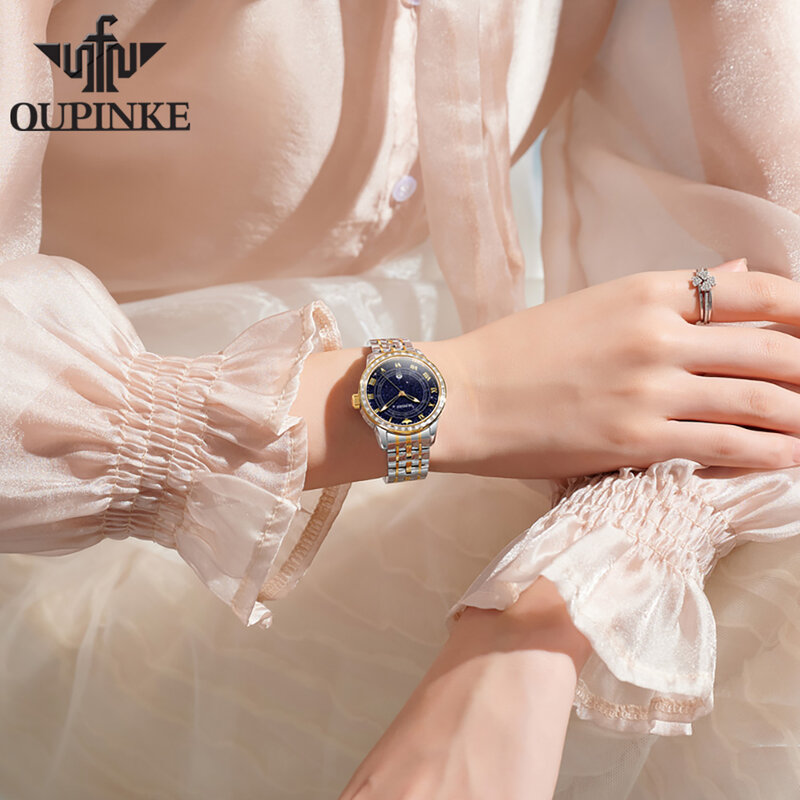 OUPINKE Luxury Brand Women Watches Starry sky Bracelet Gift Box Set Automatic Mechanical Watch Waterproof Original Female Watch