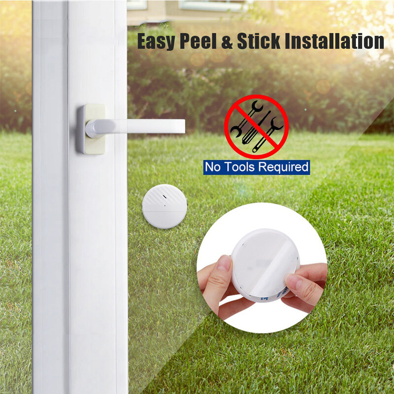 Electric Vibration Sensor Wireless 125dB Window Door Sensor Alarm Glass Break Vibration Burglar Home Safety Detector System