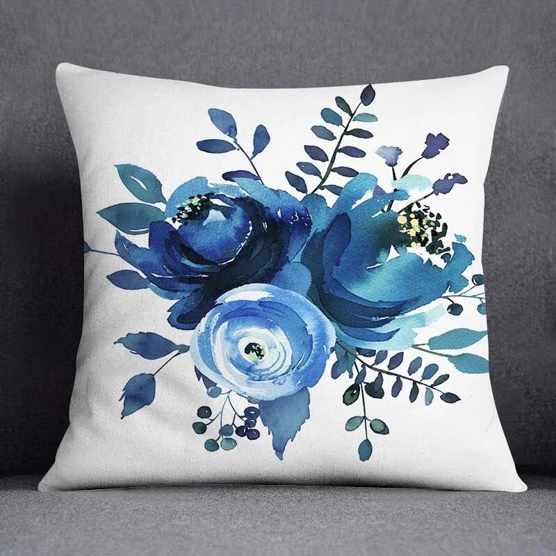 45x45CM geometryczna poduszka wzór pokrowca poliestrowa niebieska szara poszewka na poduszkę tapicerka poduszka na sofę poduszka dekoracyjna do domu
