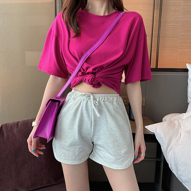 Summer sports ladies' shorts with high waist and loose outer wear design sense niche leisure new style