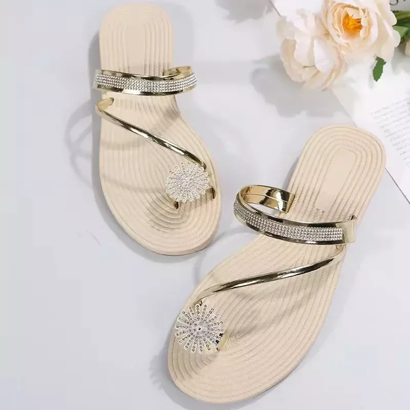Sandales de plage plates en biscuits pour femmes, pantoufles de luxe, chaussures de créateurs, nouvelle mode d'été 2024