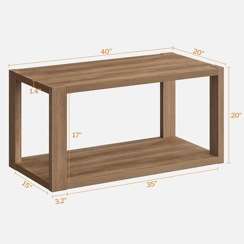 Mesa de centro rectangular con aspecto de madera, mueble de Café