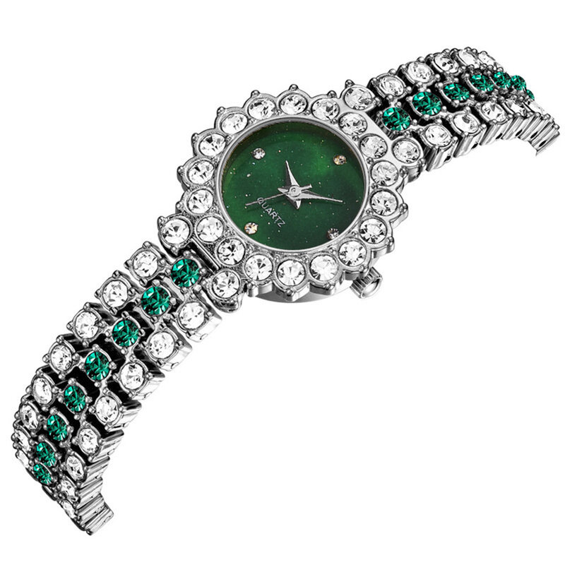 Nieuwe Sterrenhemel Volledig Diamant Kleine Wijzerplaat Koreaanse Stijl Stijlvol Quartz Horloge Voor Dames