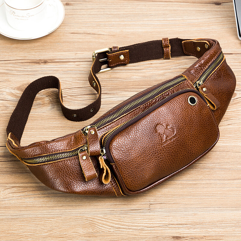 Herren-Hüft tasche aus echtem Leder, neue lässige Mini-Gürtel tasche, Handy-und Kreditkarten-Reisetasche, Herren-Hüft tasche