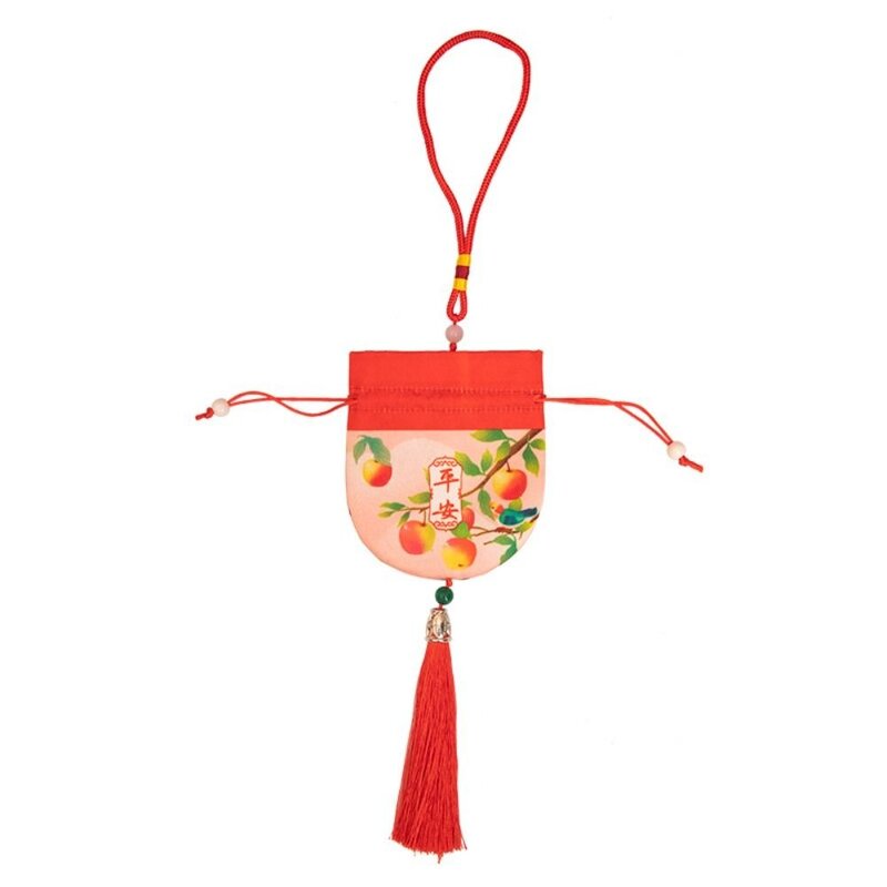 Sachê suspenso estilo chinês para mulheres e meninas, pingente antigo, bolsa pequena, borla, embalagem de jóias, decoração do quarto