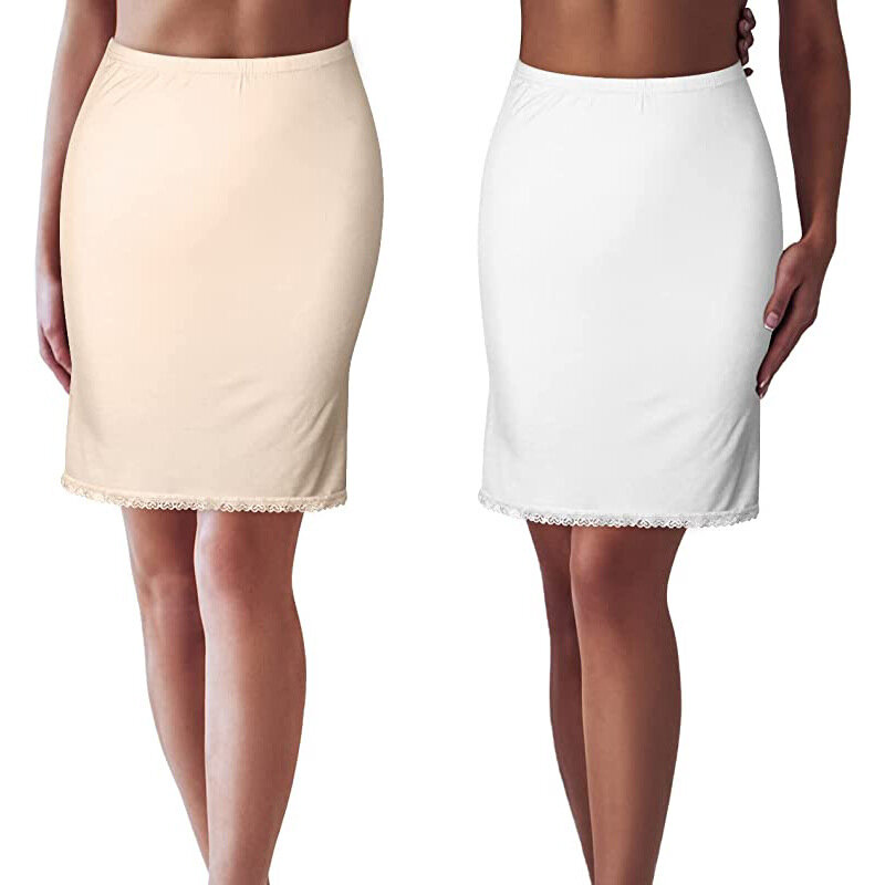 Nowa koronkowa spódnica z dołem letnia antyprzezroczysta modalna spódnica wewnętrzna anty-lekka spódnica wewnętrzna antystatyczny podkoszulek dla kobiet