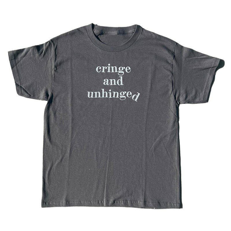 T-shirt da donna Hip Hop oversize Unisex in cotone con stampa di lettere Cute Grunge Top Vintage Punk Casual t-shirt estiva a maniche corte