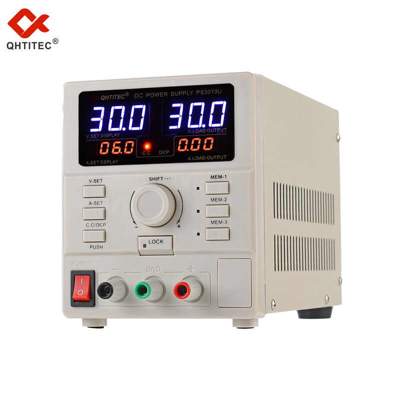 QHTITEC DC مصدر طاقة ثابت الجهد ، قابل للتعديل رقميًا ، صيانة لوحة دوائر عالية الدقة ، AC all V ، io V ، PS3010U ، W