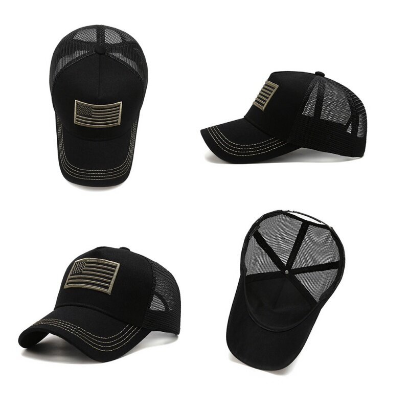 Unisex เบสบอลหมวกผ้าฝ้ายธงเย็บปักถักร้อยหมวกยุทธวิธี Camouflage Snapback หมวกปรับหมวก Sun กีฬาตกปลาหมวก