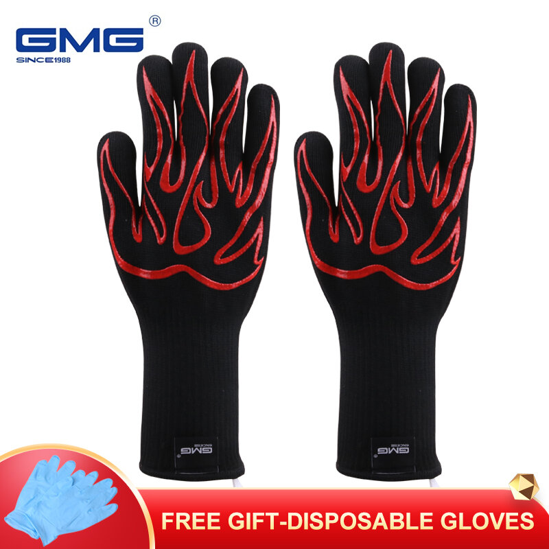GMG-guantes resistentes al calor para barbacoa, manoplas de silicona antideslizantes para cocinar, hornear, horno, nuevo Material, 1472 ℉