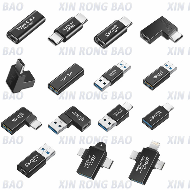 Wechsler Extender Konverter Typ C Adapter USB 3,0 zu Typ C 3,1 Stecker zu Micro USB Buchse USB-C Konverter 10 Gbit/s geeignet für Laptop