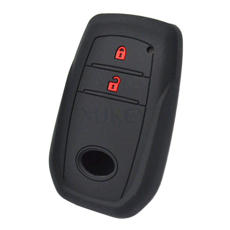 Coque de clé en silicone à 2 boutons pour Toyota Hilux Revo Innova Rav4 Fortuner, coque de télécommande de voiture, protecteur de porte-clés en peau