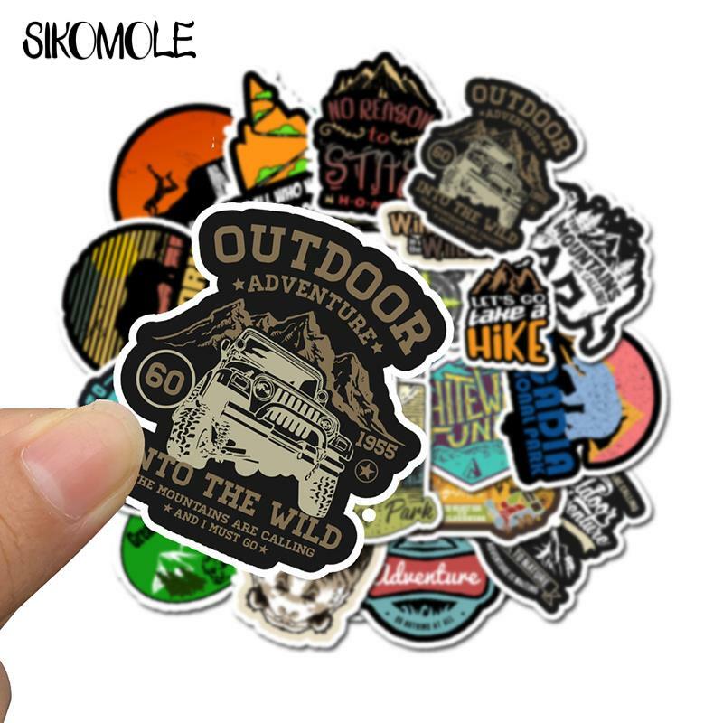 10/30/50PCS Cartoon Camping Travel Stickers Wilderness Adventure Outdoor Landscape DIY Laptop Suitcase Motor Decal Sticker F5