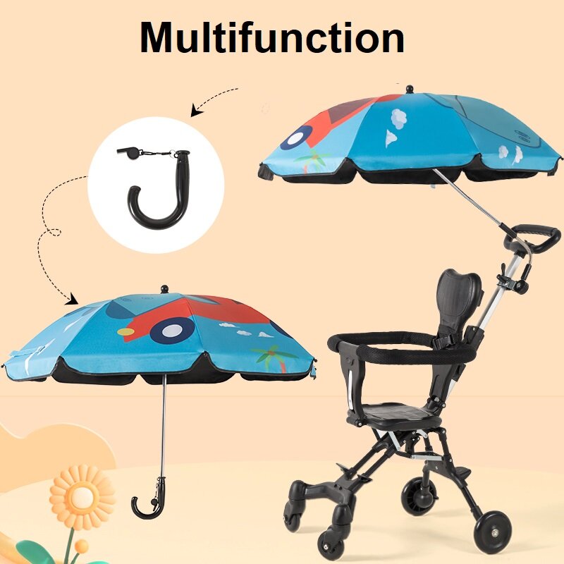Parasol słoneczny do wózka dziecięcego uniwersalny zacisk 360 regulowany Parm parasol przeciwsłoneczny krzesło plażowe parasol akcesoria dla wózków dziecięcych