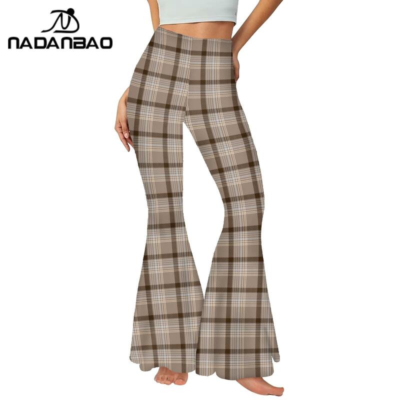 Women Baggy Flared Pants Ling Ge Hippie Wide Leg Casual Trousers Printed Bell-Bottomed Trousers