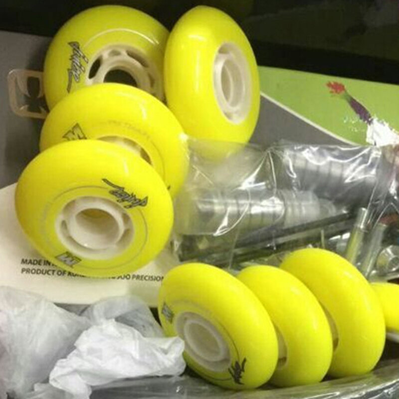 Колеса Powerslide EVO, желтые, 72 дюйма, 76 мм, F1/желтые, 80 мм, синие, F0, Slalom, тормозной ролик, шины для катания на коньках, SEBA IGOR