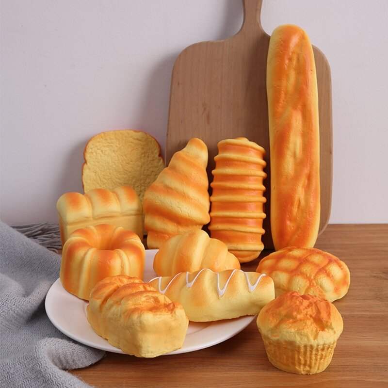 HUYU Mô phỏng Thực phẩm Giả Bánh mì Châu Âu Hiển thị cửa sổ Bánh mì nhân tạo