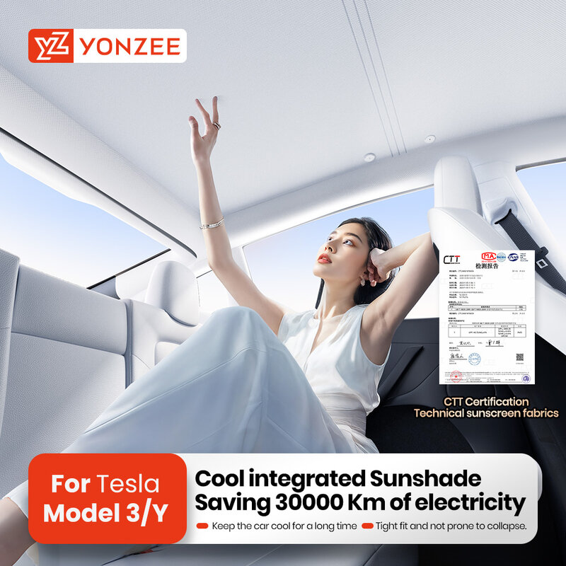 YZ Pare-soleil pour Tesla modèle 3 Y Highland 2021 – 2024, pare-soleil intégré pour toit, déflecteur d'isolation, lucarne avant et arrière
