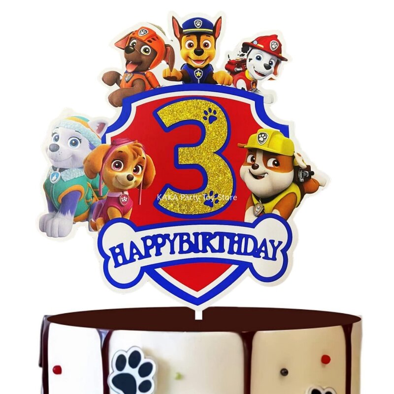 Paw Patrol Birthday Decoration Happy Birthday Party Cake Decor Paw Patrol Cake Toppers For Birthday Party Baby Shower Supplies