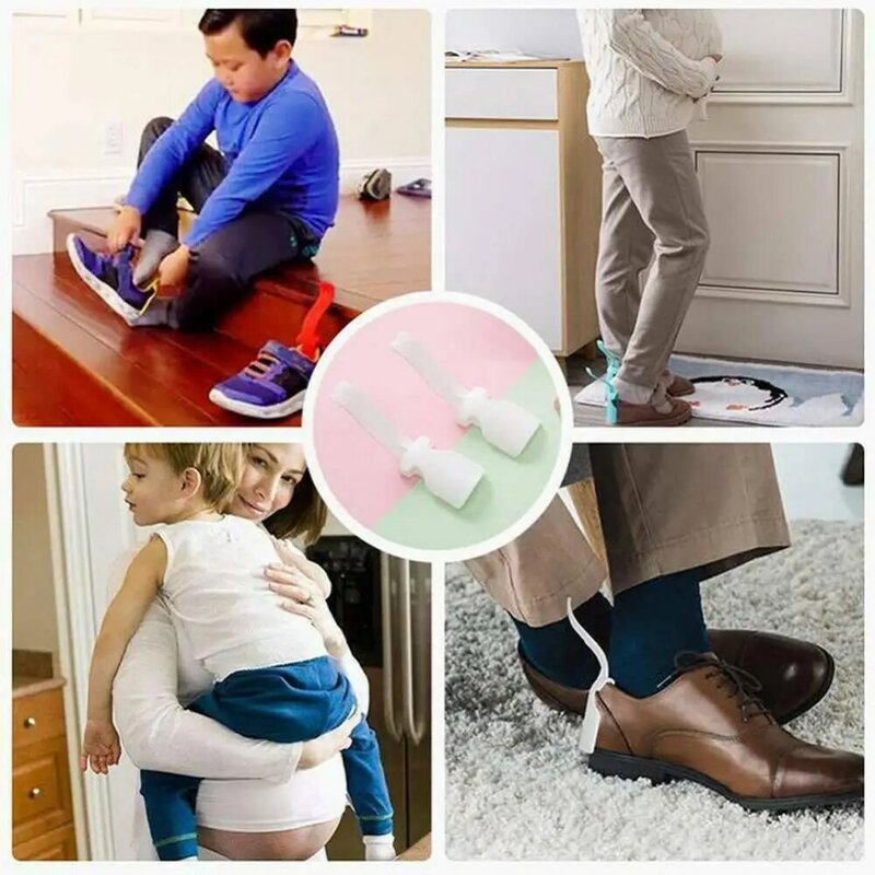 Calzascarpe pigro portatile calzascarpe con manico Unisex facile da indossare e da togliere aiuta l'uomo anziano in gravidanza o in caso di mal di schiena