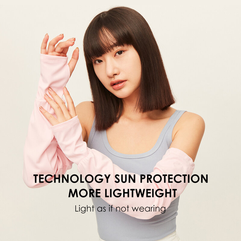 OhSunny pelindung matahari uniseks, lengan panjang penghangat lengan longgar ukuran dapat disesuaikan ditingkatkan serat Coolchill untuk luar ruangan musim panas