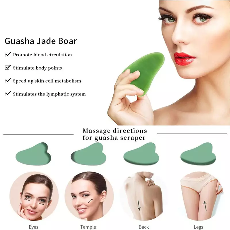 Massager Jade Roller Voor Gezicht Natuurlijke Jade Steen Facial Natuurlijke Schraper Gezicht Lifting Gua Sha Lichaam Terug Afslanken Massage Roller