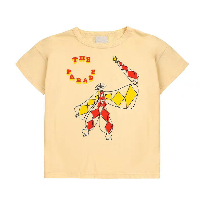 T-shirt clássica infantil, marca de moda, roupas de grife, tops para crianças, meninos e meninas, verão, 2024