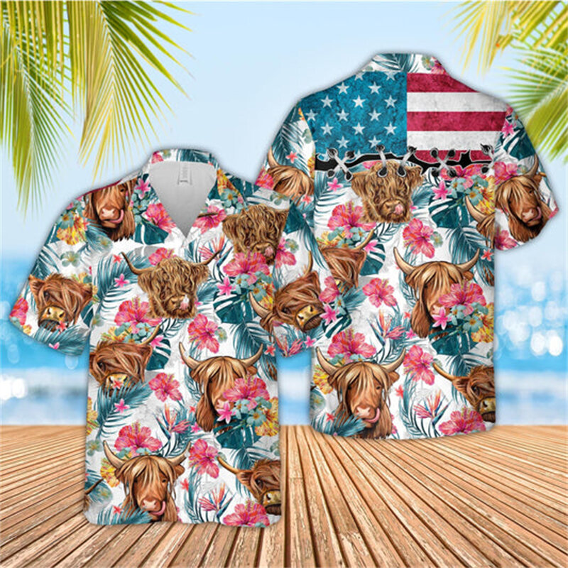 قميص هاواي بنمط أنيميل للرجال والنساء ، مطبوع ثلاثي الأبعاد في جميع أنحاء العالم ، بلوزات غير رسمية هاراجاو ، ملابس للبنات