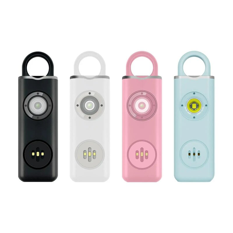 Senter LED isi ulang Alarm pribadi 130dB, untuk anak tua dan perempuan