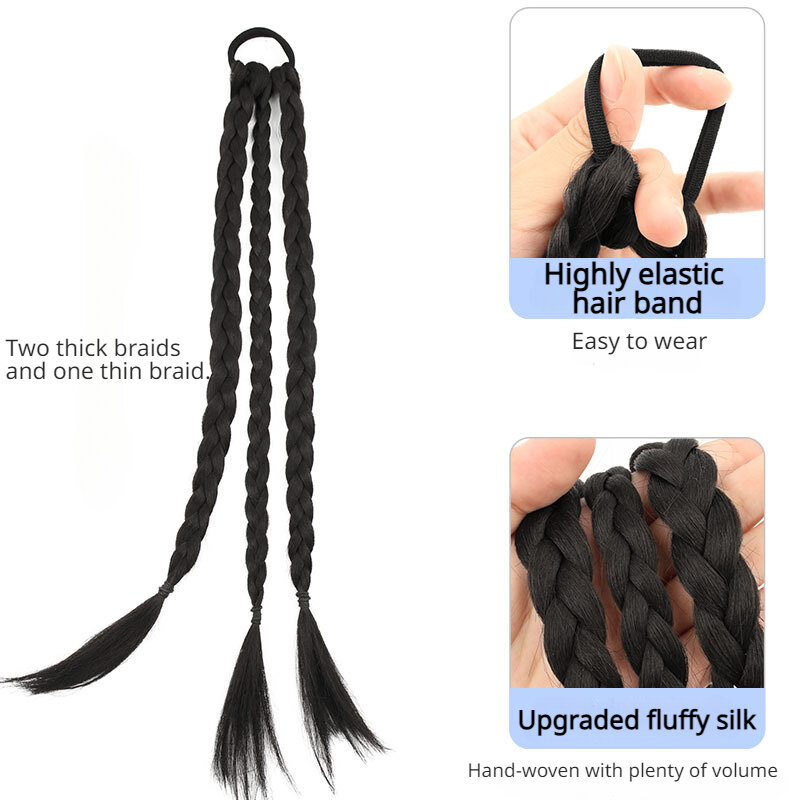Женская плетеная коса для волос, длинная витая плетеная Пряжка для прически «конский хвост», аксессуар для укладки