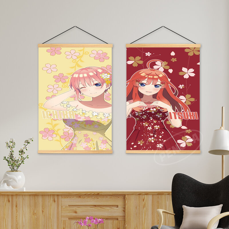 Quadros em tela quintupletos quintessential anime decoração para casa de madeira pendurado quadros poster hd cópias da arte da parede modular