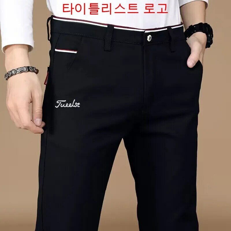 Calça de negócios respirável masculina, marca casual, roupa esportiva de alta qualidade