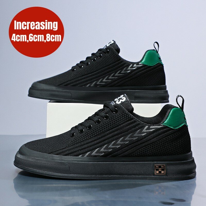 PDEP Mesh Elevator Shoes for Men Invisible Internal Height Increasing 6cm Lift Casual Sport Sneakers Chaussure Hommes