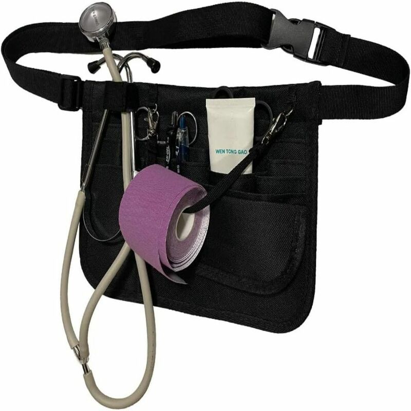 Portátil Oxford cintura selagem saco, vários bolsos, preto, resistente à sujeira, ferramenta saco, ao ar livre