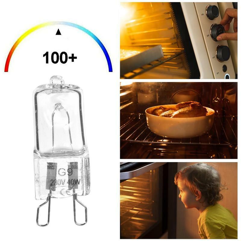 Универсальная долговечная галогенная лампа G9 для духовки холодильника, вентиляторов, 40 Вт, 500 ℃