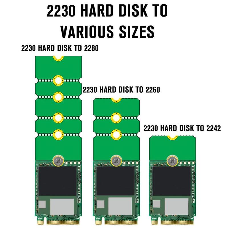 بطاقة مهايئ NGFF M.2 SSD من 2242 إلى 2280 2230 إلى 2280 محول بطاقة تحويل لوحة رف توسعة بطاقة تحويل رايزر