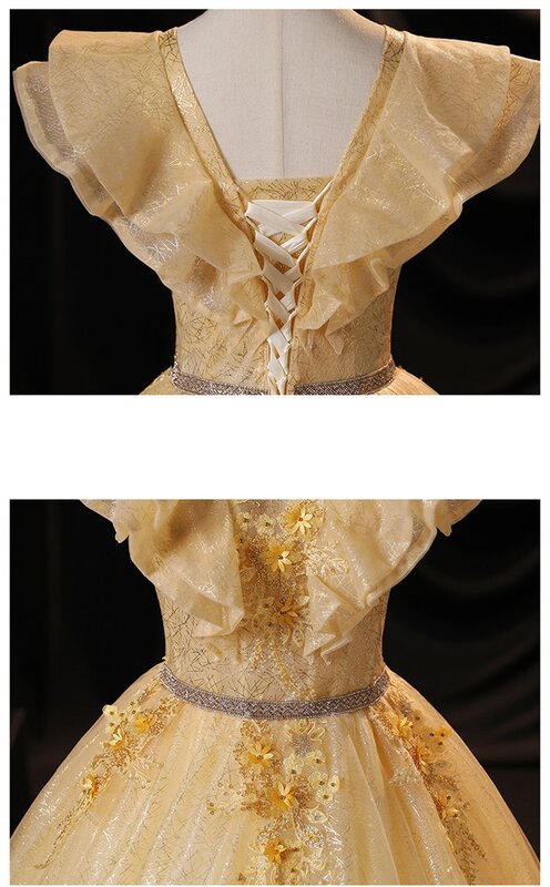 Glitter Pailletten Baljurk Prom Jurk 3D Bloem Geappliceerd Kralen Avondjurk Ruches Korte Mouwen Homecoming Robe De Mariee