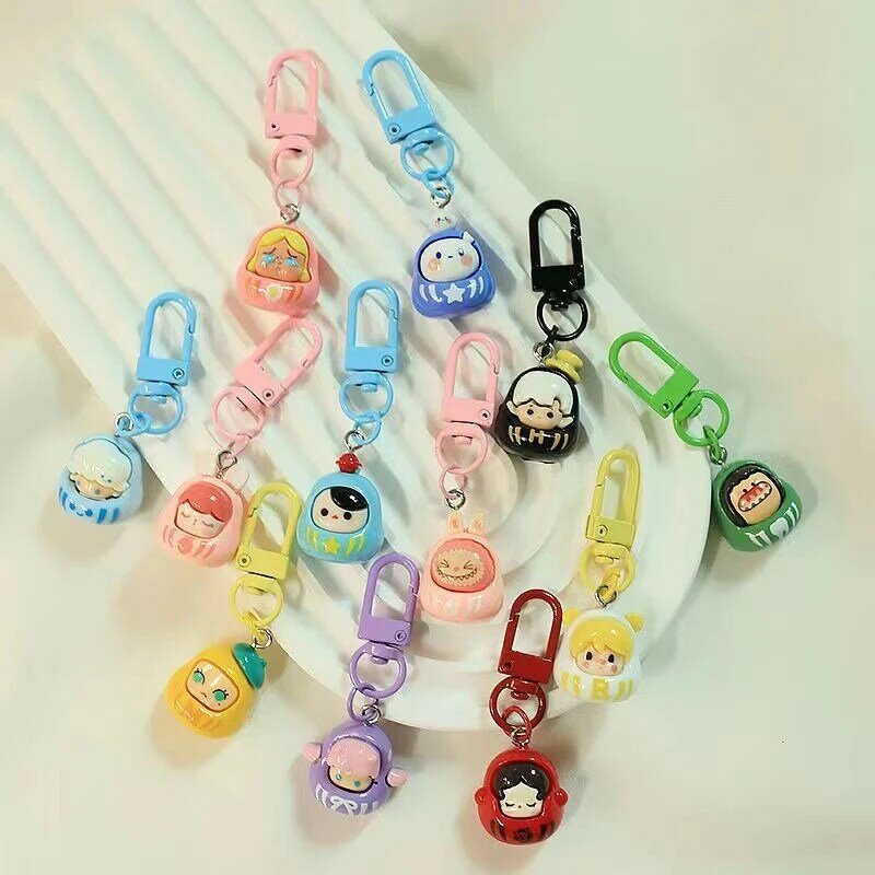 Cartoon Character Resin Key Chain Pendant For Girls Backpack Keyring Charm Headphone Case Hanging Accessories Creative Gifts