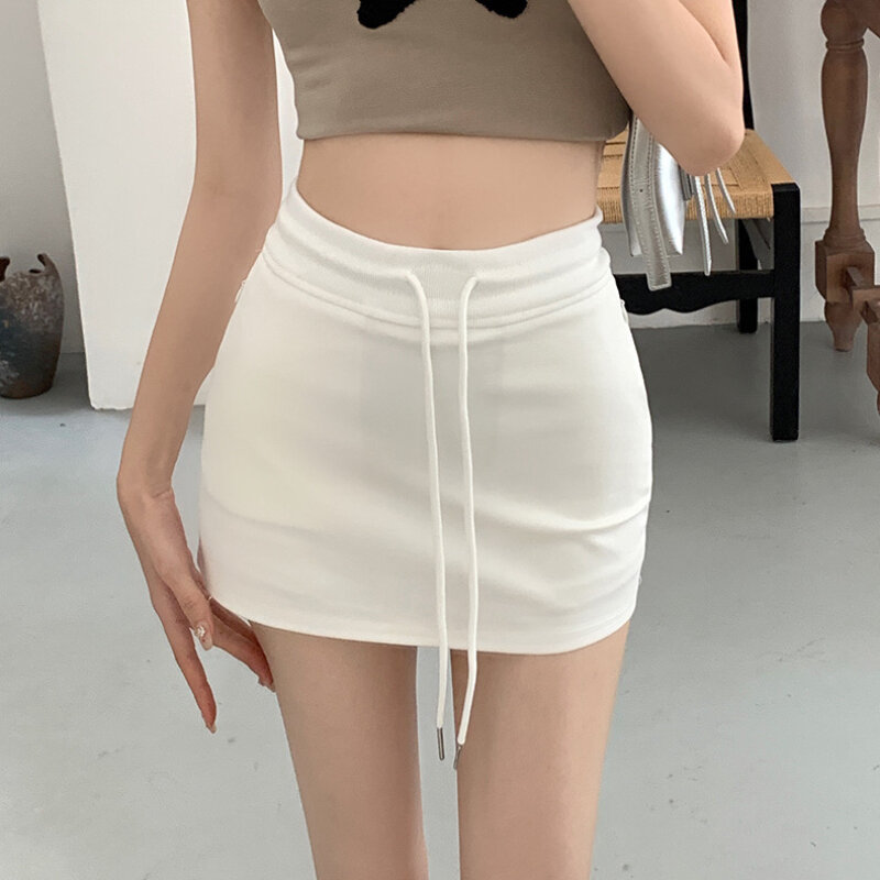 Falda de un solo paso para mujer, minifalda de cintura alta Jk, color gris oscuro, estilo Preppy, para verano, 2024