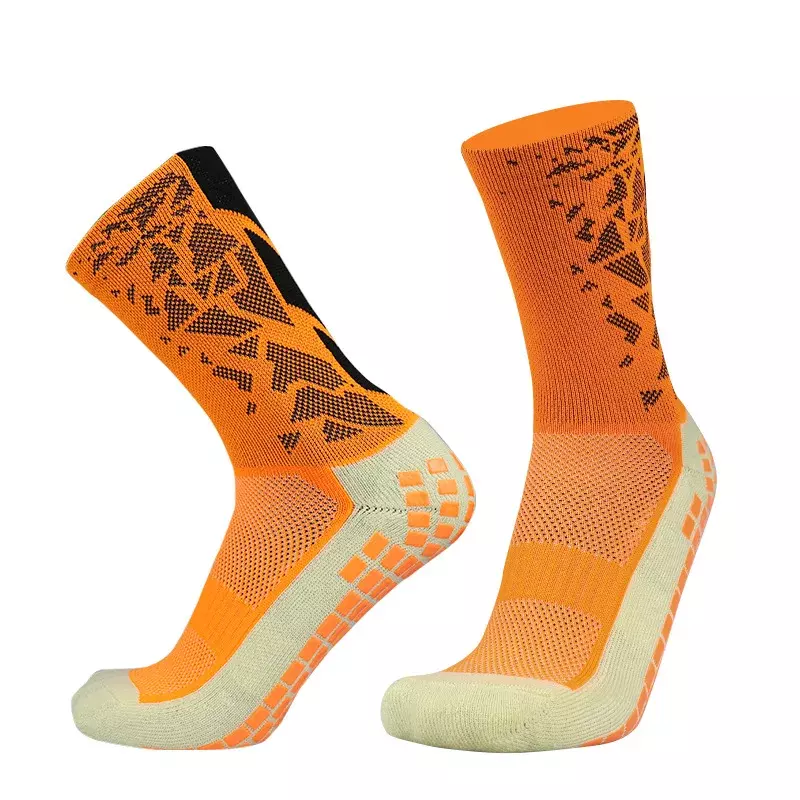 Camuflagem profissional seta futebol meias para homens e mulheres, respirável esportes meias, silicone anti derrapante aperto futebol meias