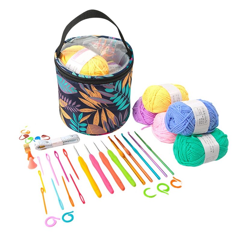 Set paket bahan Crochet lengkap, Kit bahan Crochet rajut tangan DIY untuk pemula paket bahan DIY rajutan tangan