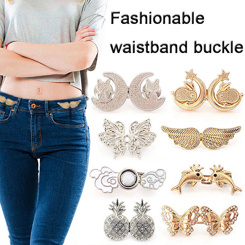 Metal Adjustable Waist Tighten Buttons Invisible Snap Fastener Buckles Removable Jeans Pants Skirts Pin Jewelry Clothing Decor