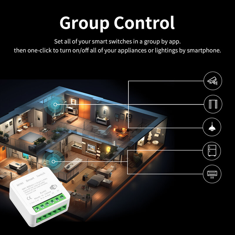 Tuya Mini Wifi Smart Switch Module Ondersteuning 2 Way Control Smart Home Diy Switches Smart Life App Alexa Google Home Voice Control