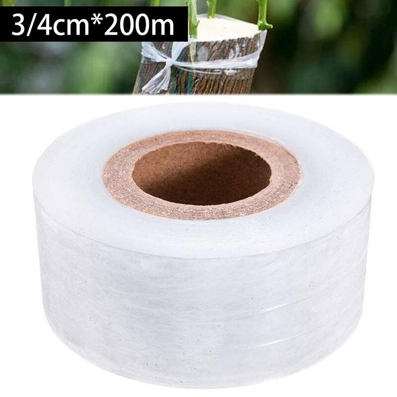 3/4*200m Nursery Grafting Tape Roll Stretchable Self-Adhesive Degradable Parafilm Plant Tape Pruning Grafting Transparent G D0G2