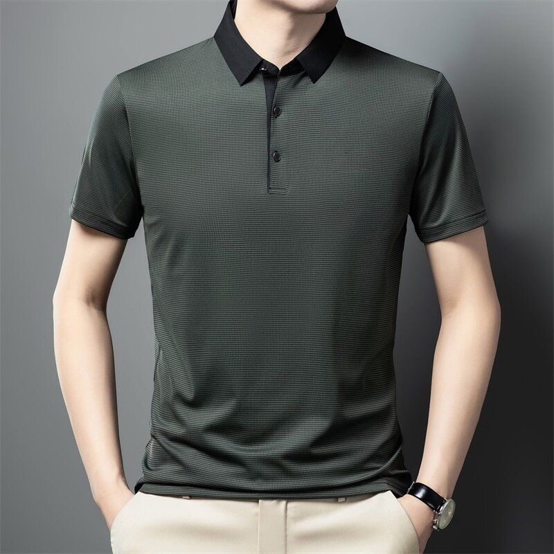 Polo décontracté à revers simple pour hommes, t-shirt d'été, chemise de corps d'affaires, tendance de la mode, nouveau